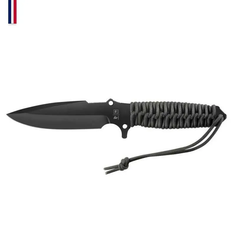 COUTEAU MARAUDEUR 550 NOOIR FISH&FIRE LISSE+ETUI KIDEX EN BOITE