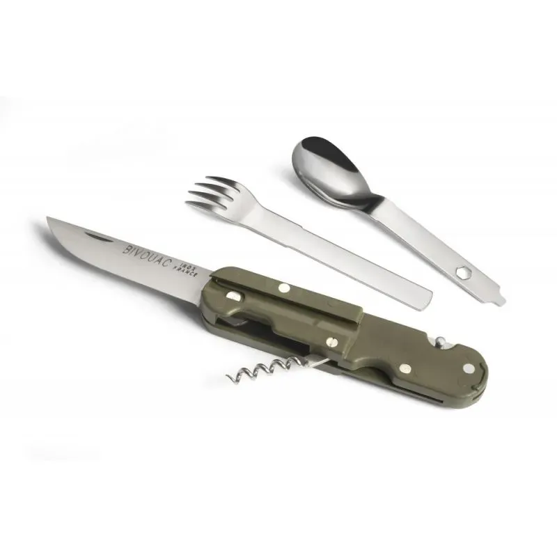 COUTEAU BIVOUAC MULTIFONCTION AVEC ETUI ET COUVERTS