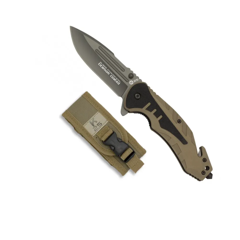 Couteau pliant K25 G10 Coyote.CLIP lame 8